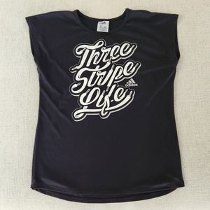 Three Stripes Life girls Adidas Sleeveless Shirt black size 14-16